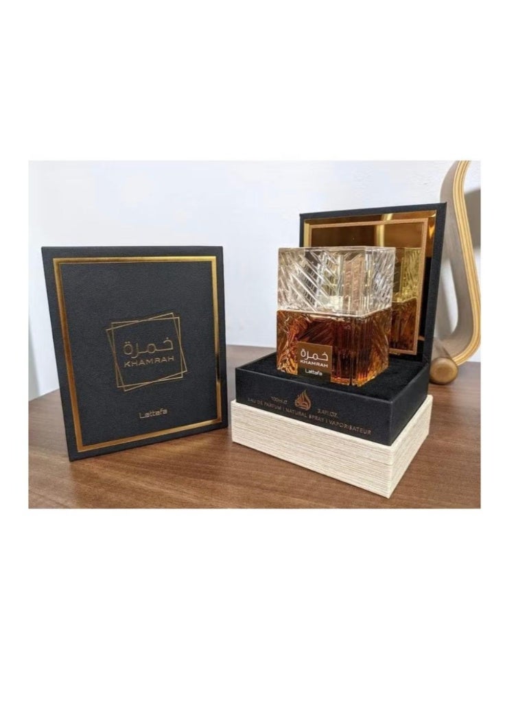 لطافة او دو بارفان خمرة من لطافة للبالغين عطر يدوم طويلا 100 مل ممزوج بعطر خشبي حار مجموعة هدايا العطور للجنسين - Image 2